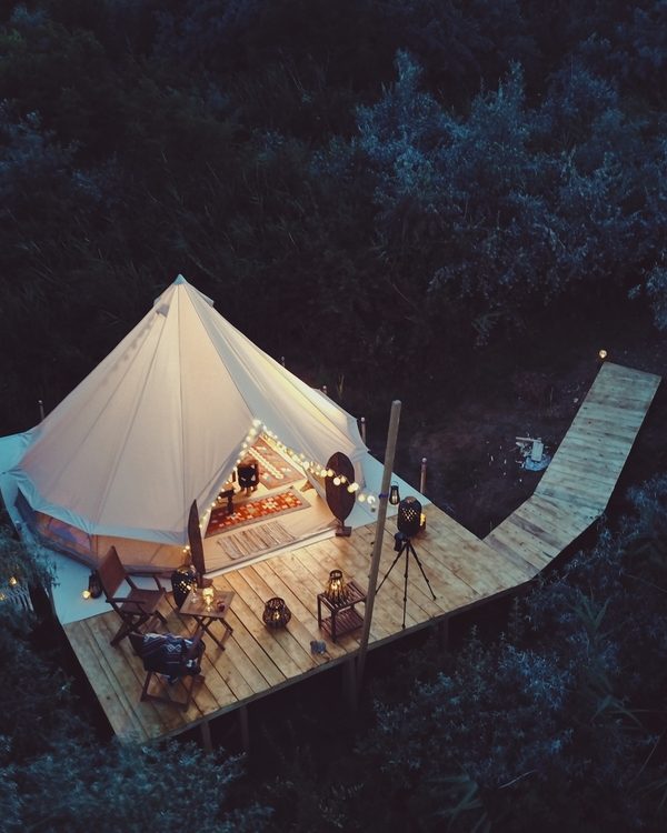 Glamping,Tent,From,Above